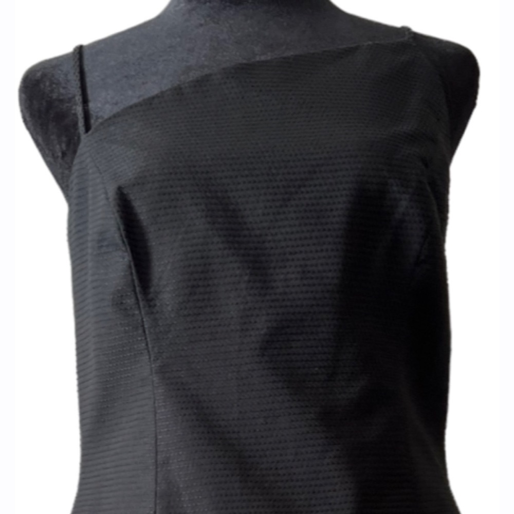 David Meister Black Asymmetrical Backless Sleeveless Cocktail Party Formal Dress - Picture 3 of 8